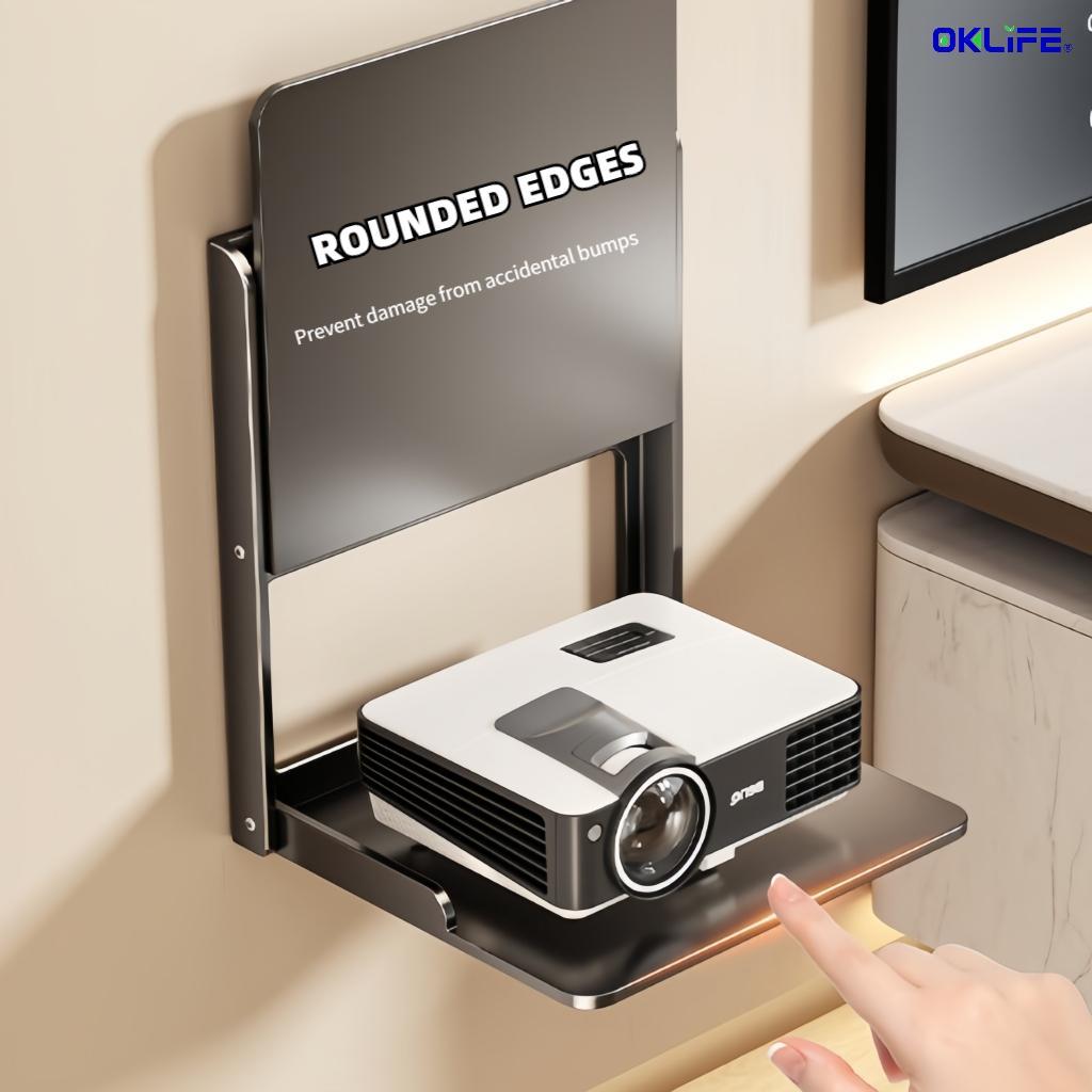 Wall Mount Adhesive Router Projector Shelf Double Layer TV Box Modem Storage Rack Space‑Saving Home Organizer view 8