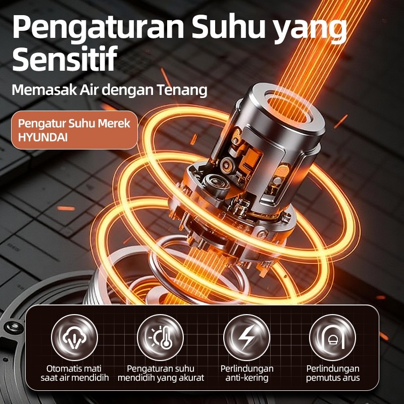 HYUNDAI teko listrik tekoeh jug 304 bahan food grade kettle pemanas air 2L teapot teko air minum - Gambar 4