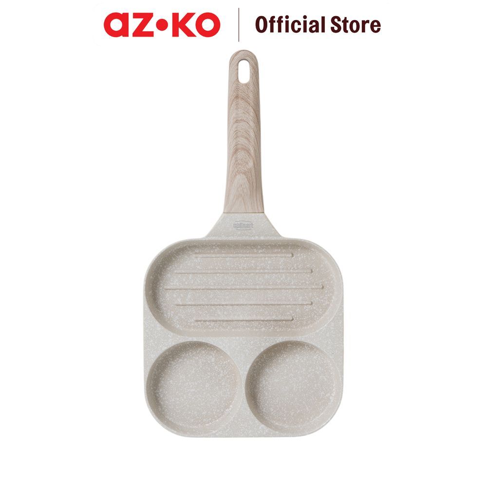 AZKO Culinart Wajan Penggorengan Telur & Pancake Aluminium - Krem Frying Pan Skillet Pan Goreng Teflon Goreng - Gambar 2