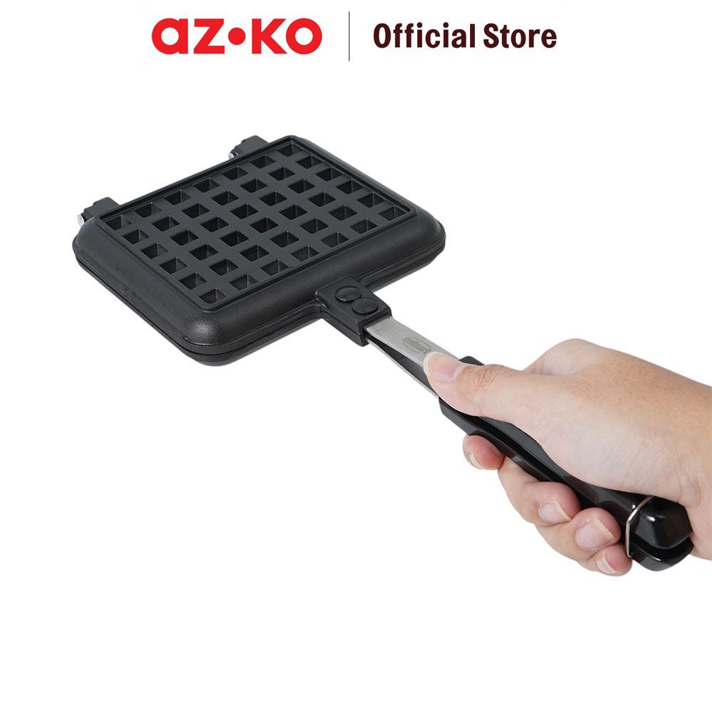 AZKO Culinart Cetakan Waffle Square Single Aluminium Die-Cast - Abu-Abu Cetakan Waffle Grill Waffle Pembuat Waffle - Gambar 4