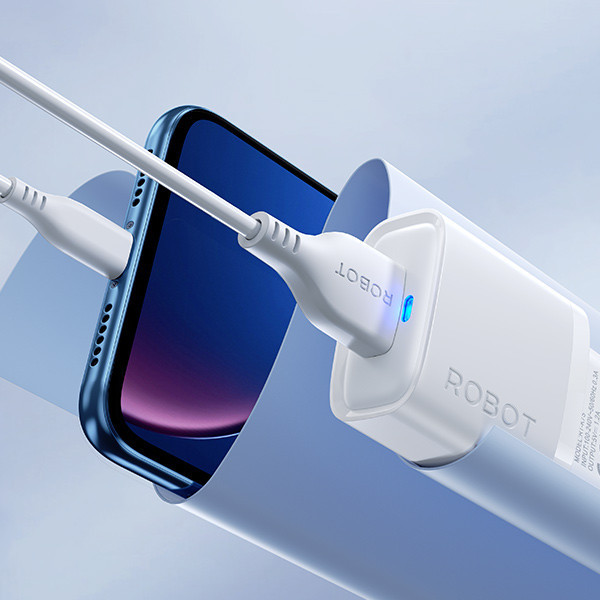 ROBOT RT-K7S Adaptor Single Port 1,2A Indikator Lampu Include Kabel Micro - Gambar 4