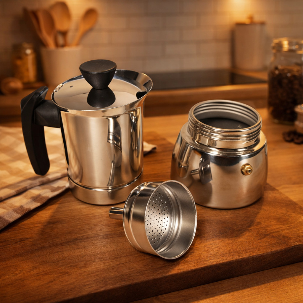 AKIEMSTR Moka Pot Teko Kopi Espresso Coffee Maker Stovetop - Z25 - Gambar 4