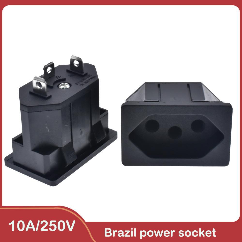 AC Power Socket Cassette Embedded Brazil 10A250V Charging Socket 4.0MM ...
