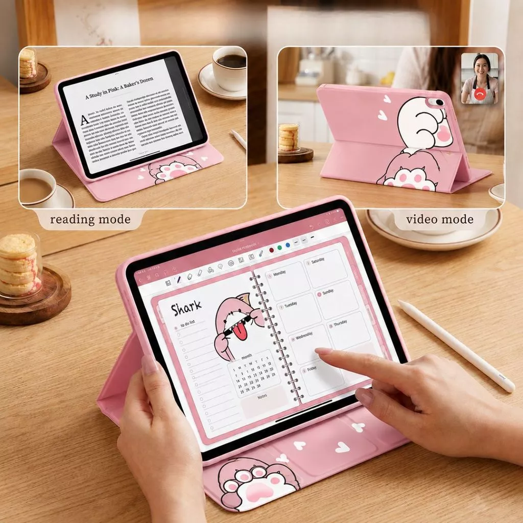 Paw Cute Case Matte Galaxy Tab A11+ 11" / A7 S6 LITE 10.4 Inch / A7 A9 A11 8.7" / S7 S8 / S9/S9FE Cover Neko Paw TPU TriFold Function Premium Quality - Gambar 3