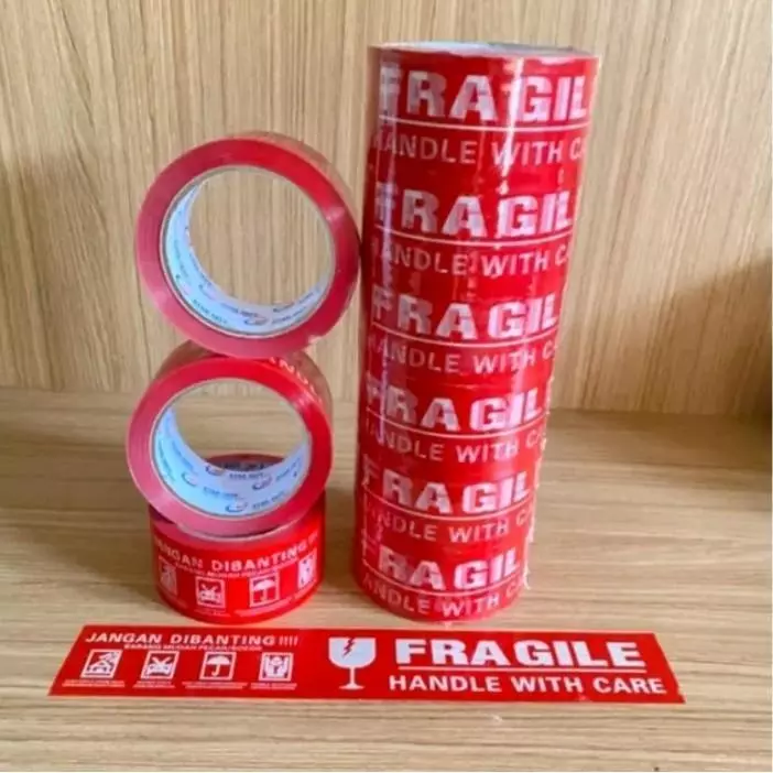 AFL LAKBAN FRAGILE SEVEN STAR TAPE 45 MM X 90 YARD - Gambar 2
