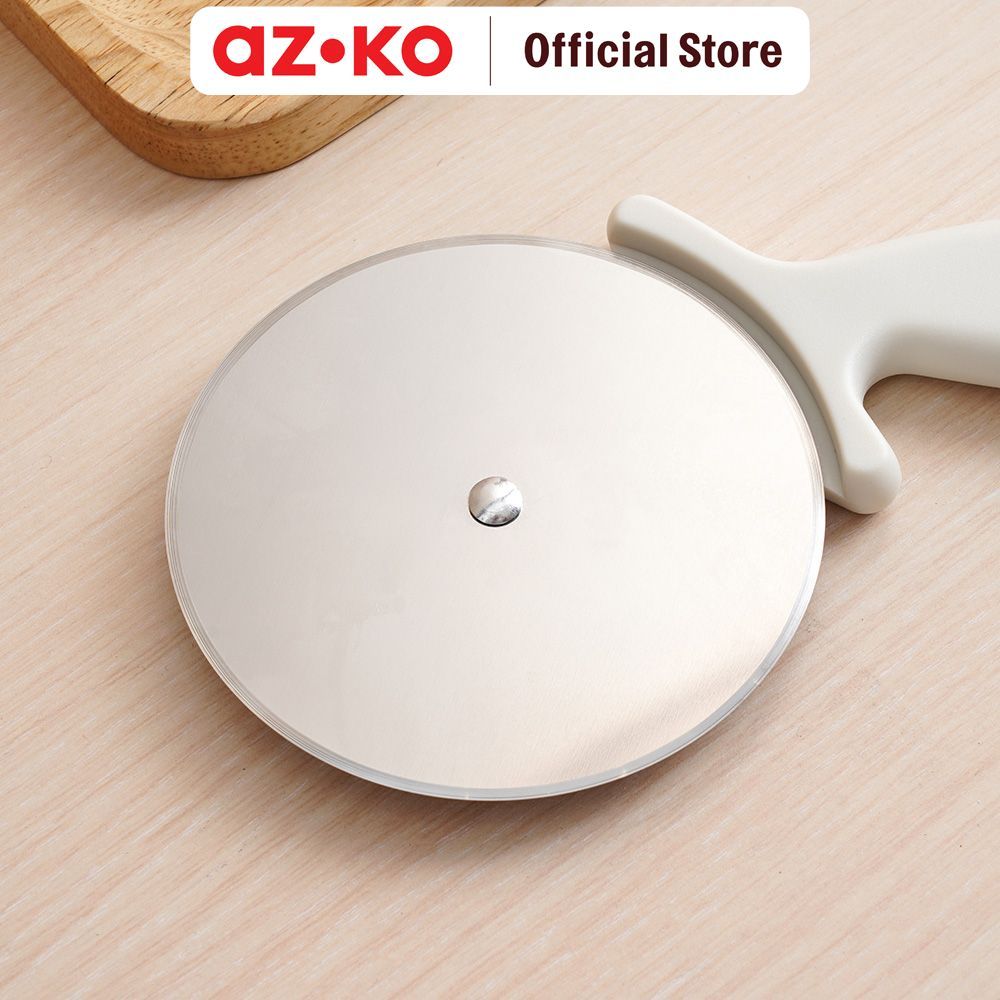 AZKO Culinart Pisau Roda Pemotong Pizza - Krem Beige Rotary Slicer Baking Tool Dough Wheel - Gambar 4