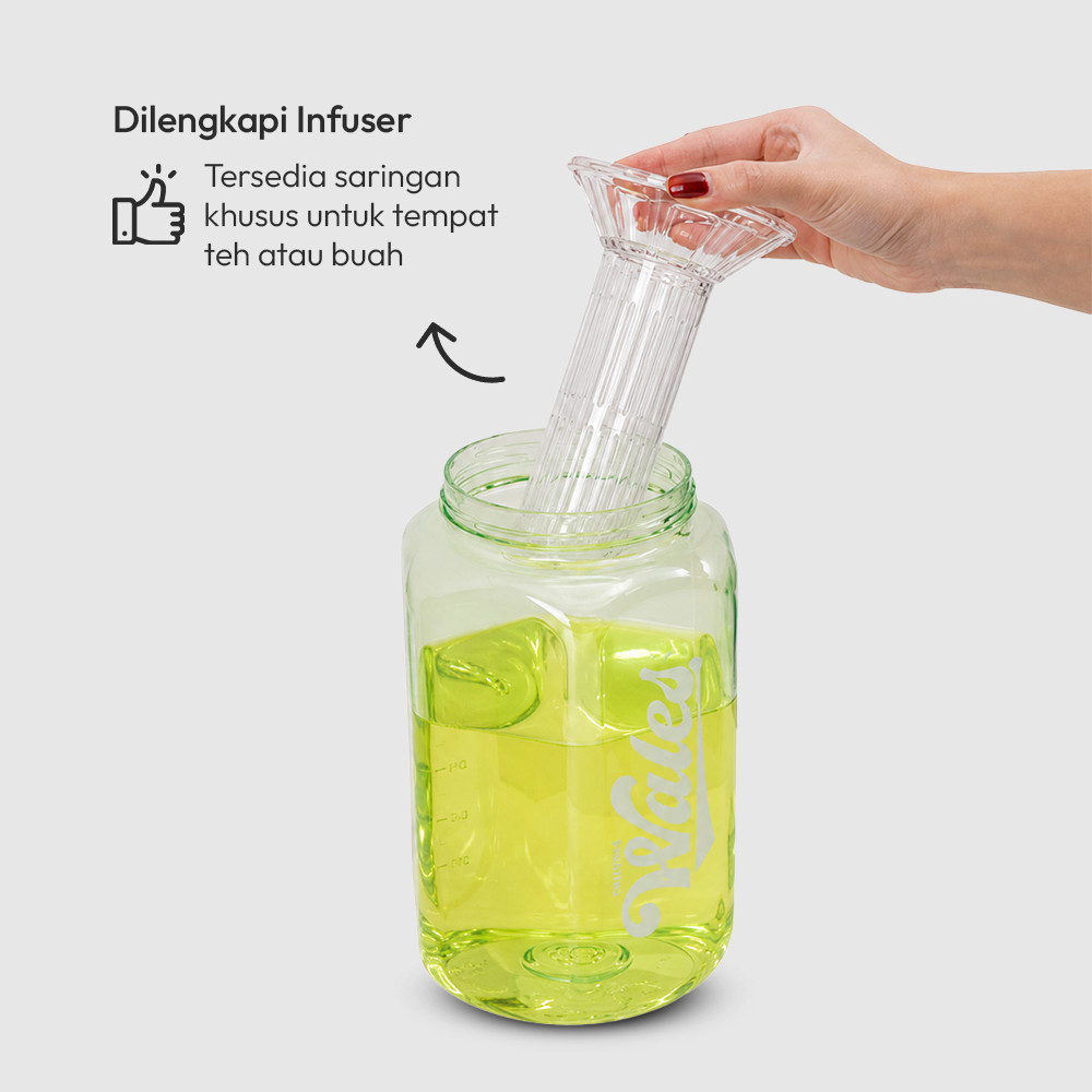 Ataru Botol Minum Tritan 2.5 Liter - Hijau Water Bottle BPA Free Drinkware Besar Wadah Hidrasi - Gambar 3
