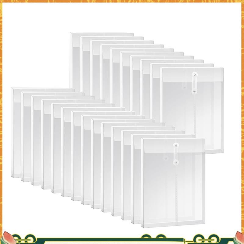 A4 Size Clear Plastic Envelopes Kit with String Closure, Expandable ...