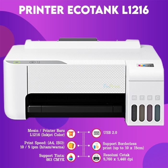 FixPrint Printer Epson L3210 L3211 Hitam All in One Warna Infus Modif Ink tank Pabrik RESMI / L121 L121 Print Only InkTank A4 - Gambar 4