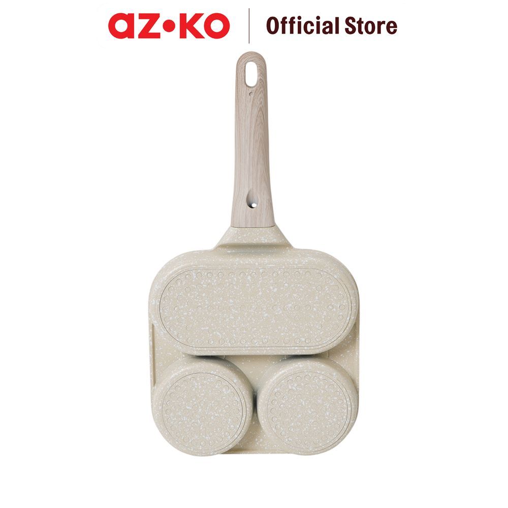 AZKO Culinart Wajan Penggorengan Telur & Pancake Aluminium - Krem Frying Pan Skillet Pan Goreng Teflon Goreng - Gambar 4