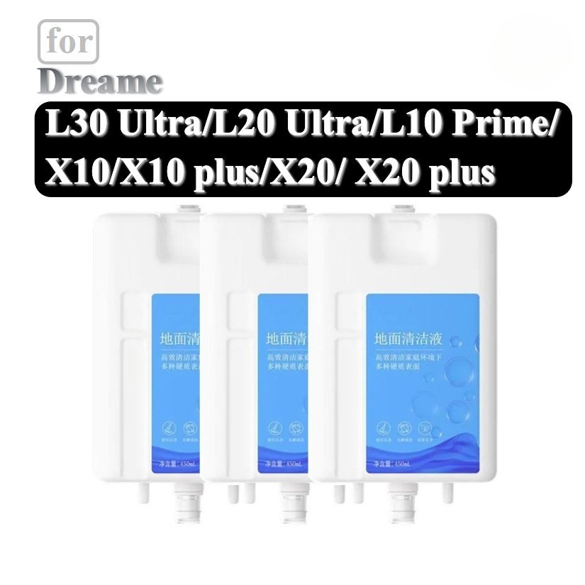 Nettoyant spécial for sols 450 ml, compatible avec Dreame L20 Ultra L30 Ultra L10 Prime X10 X10plus X20Pro Plus (Schwarz : 3pcs