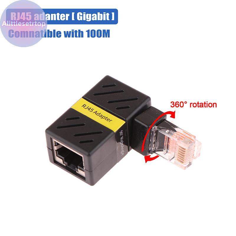 Alittlesetrtop 360° Rotatable Network Plug RJ45 Gigabit Adapter 90 ...