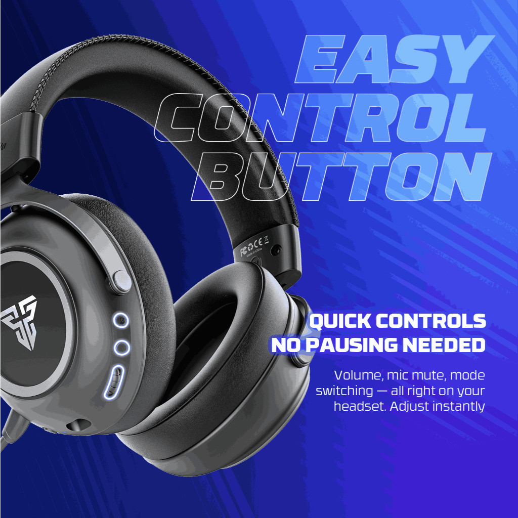 Fantech Orbita WHG07 / WHG-07 Wireless Gaming Headset 7.1 Surround Sound Driver 53mm AI Noise Cancelling Mic Headphone - Gambar 4