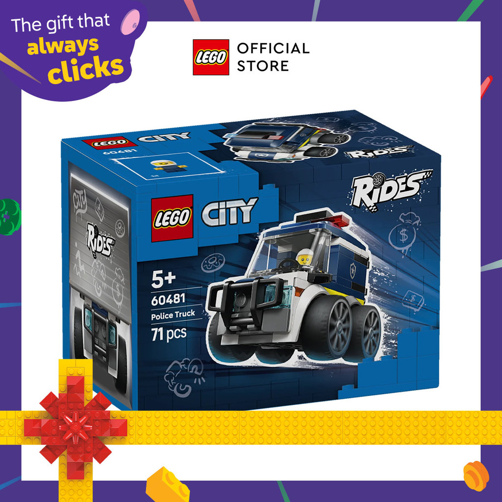 LEGO City 60481 Rides – Police Truck (71 Pieces), Building Block, Toys, Bricks