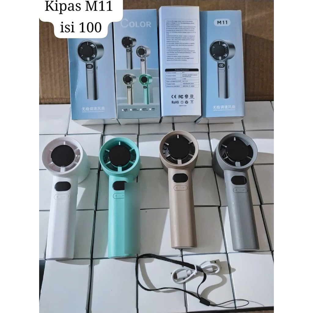 (BUBBLEWRAP) KIPAS ANGIN M11 GENGGAM MINI TURBO LED - Gambar 4