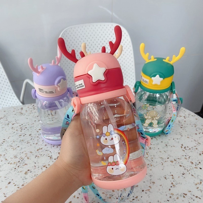 (BUBBLEWRAP) BOTOL MINUM ANAK MOTIF TANDUK RUSA KARAKTER 600 ML - Gambar 4