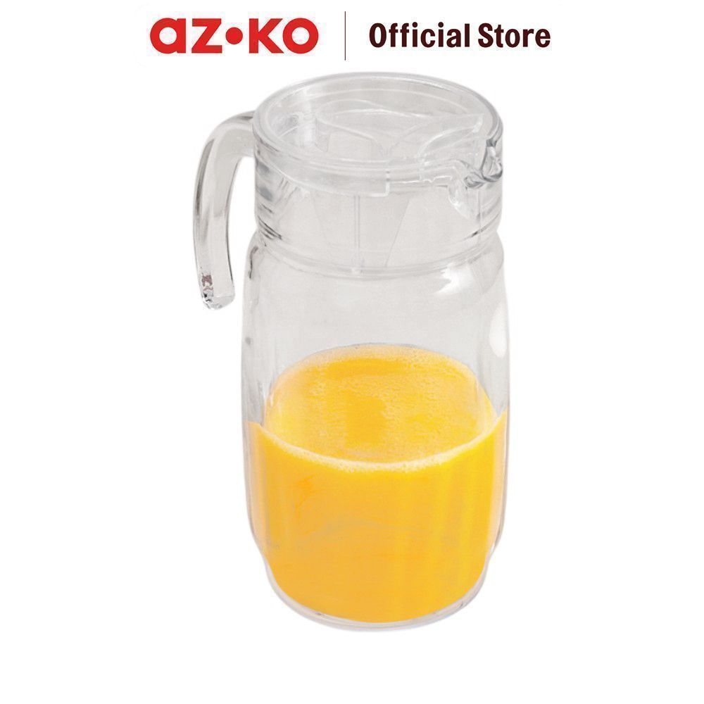 AZKO Culinart Teko Minum Kaca Dengan Tutup 2 Liter Transparan Water Jug Pitcher Air Carafe Minum Jug Rumah
