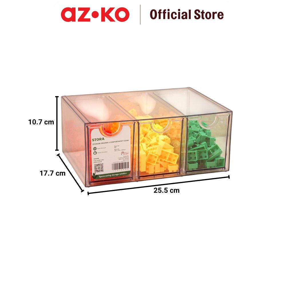 AZKO Stora Laci Penyimpanan Transparan Desk Drawer Organizer Tempat Alat Tulis Desk Storage Laci Meja - Gambar 3