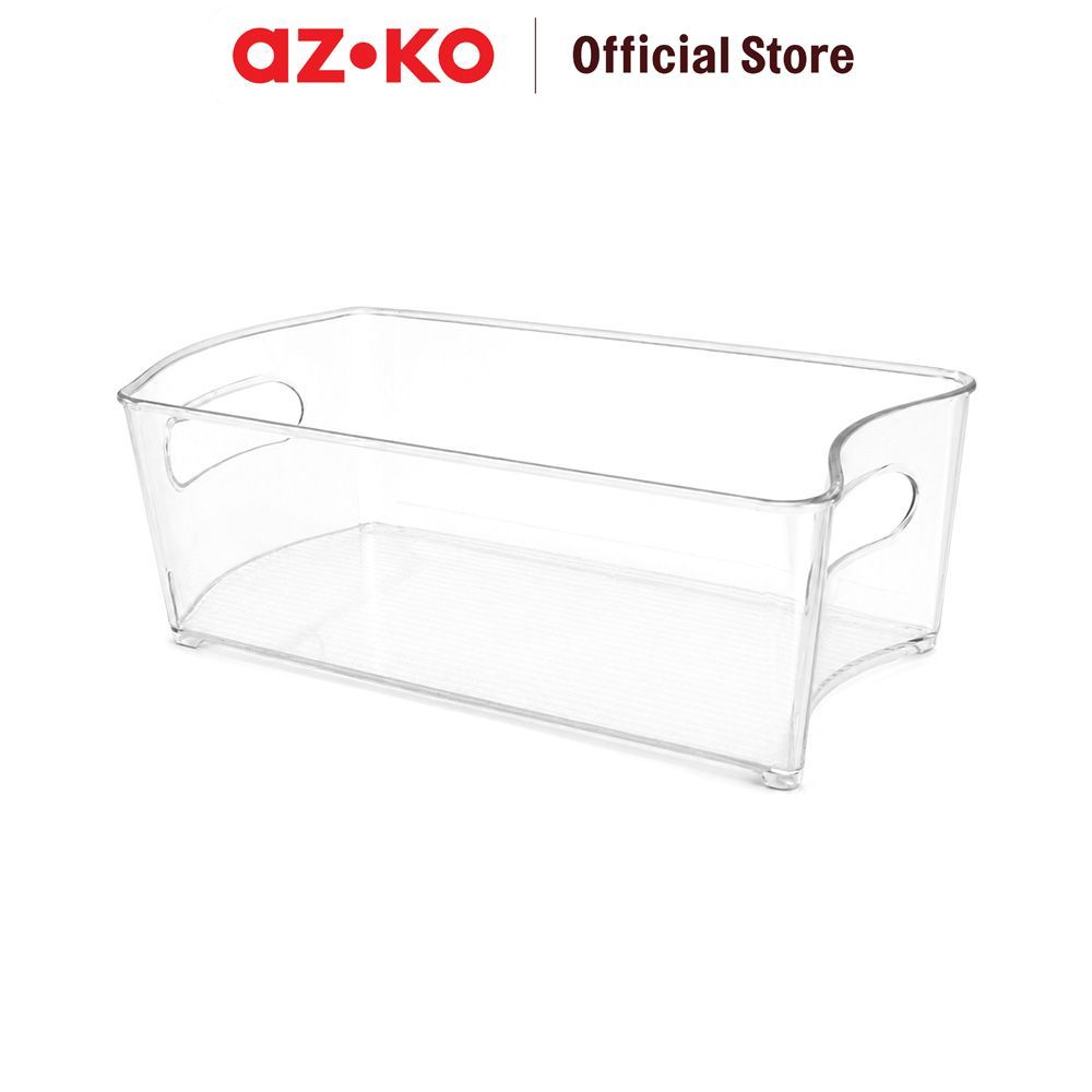 AZKO Culinart Wadah Penyimpanan Kulkas Plastik 30.5x15.2x10 cm Transparan Fridge Storage Container Wadah Simpan Kulkas Refrigerator Container Box Kotak Simpan Dingin Fridge Organizer Box - Gambar 3