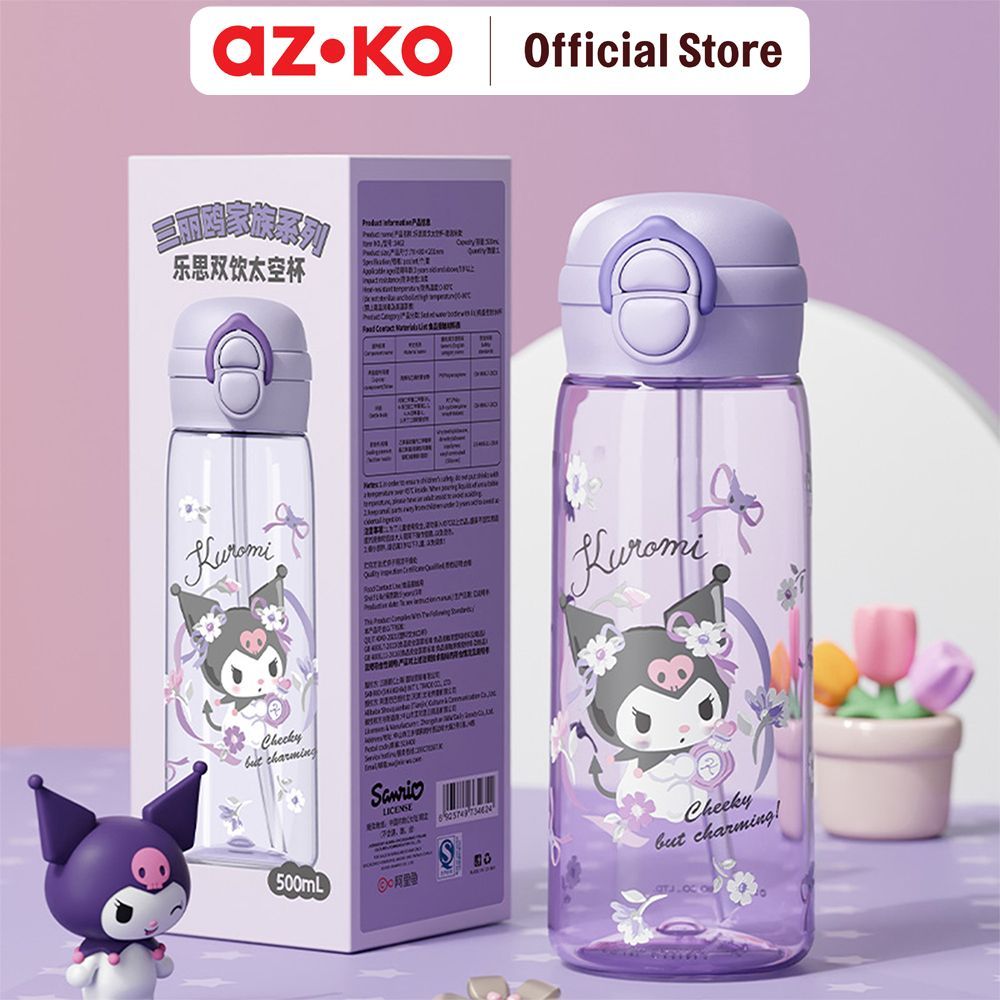 AZKO Sanrio Botol Minum Tritan 500 ml V1 Tumbler Botol Air Tempat Minum Botol Minuman Water Bottle Tumbler Minum Tambler - Gambar 2