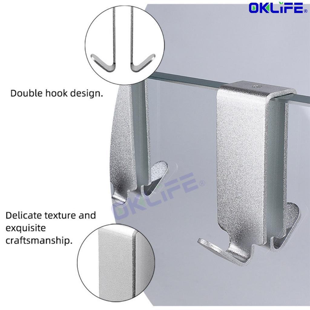 Black Silver Metal Glass Shelf Bracket X Shape Double Peg Adjustable Wall Mount Glass Clamp Support Holder view 8