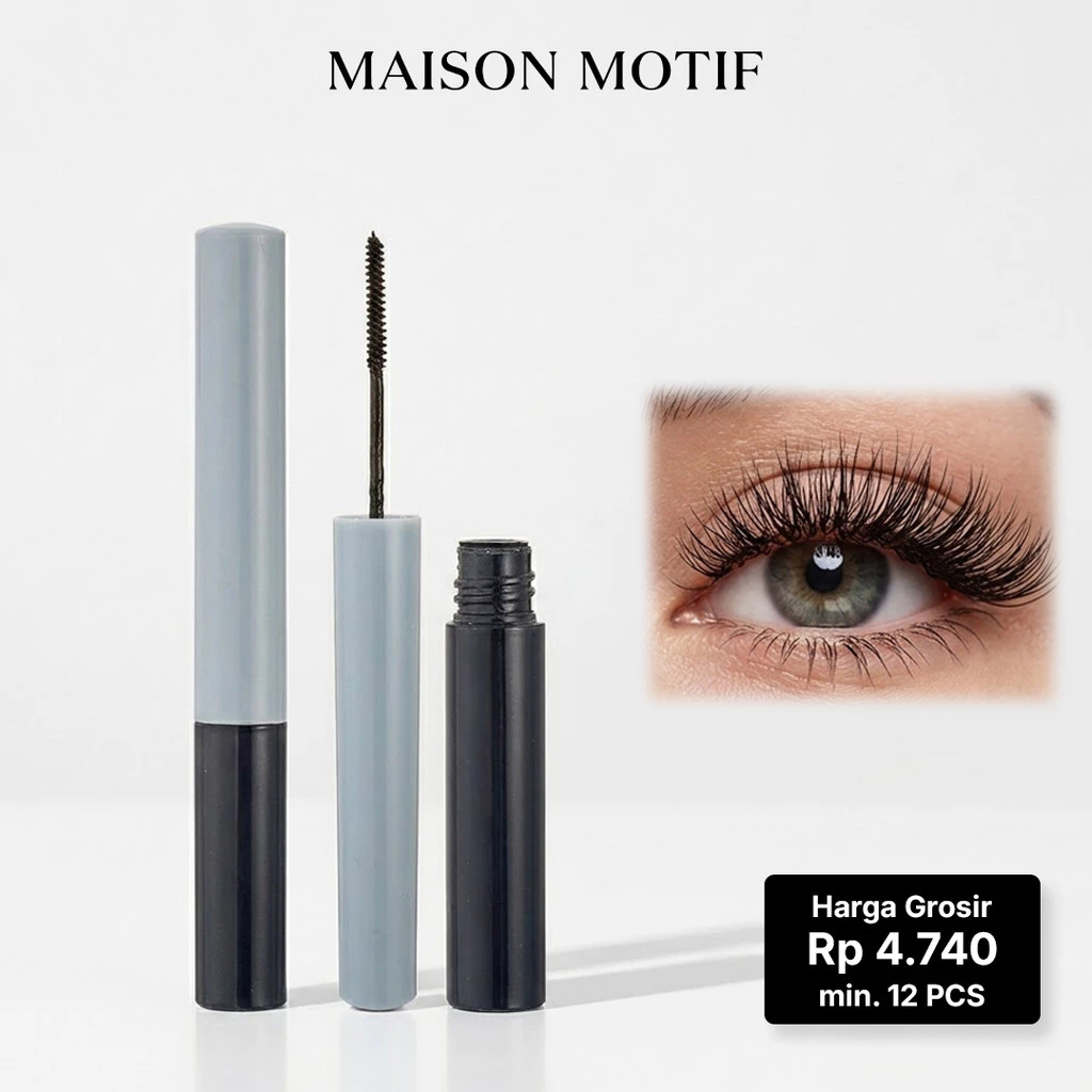 GROSIR 12 Pcs Moon Maskara Waterproof Lentik Volume Up Memanjangkan Bulu Mata Kuas Tipis 083