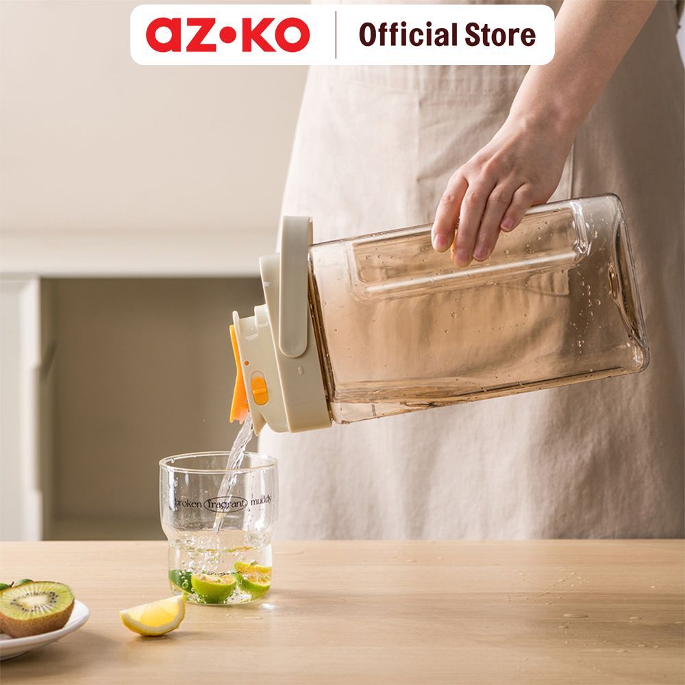 AZKO Culinart Teko Minum Plastik Tap 3.5 Liter - Krem Beige Water Jug Pitcher Air Carafe Minum Jug Rumah - Gambar 3