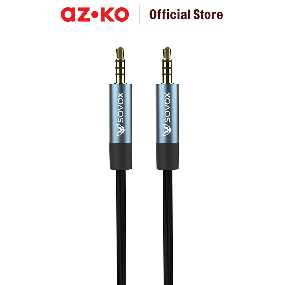 AZKO Sovox Kabel AUX 3.5 mm to 3.5 mm 1.5 Meter - Hitam Kabel Audio 3.5mm Aux Cable Kabel Jack Audio Kabel Stereo Audio