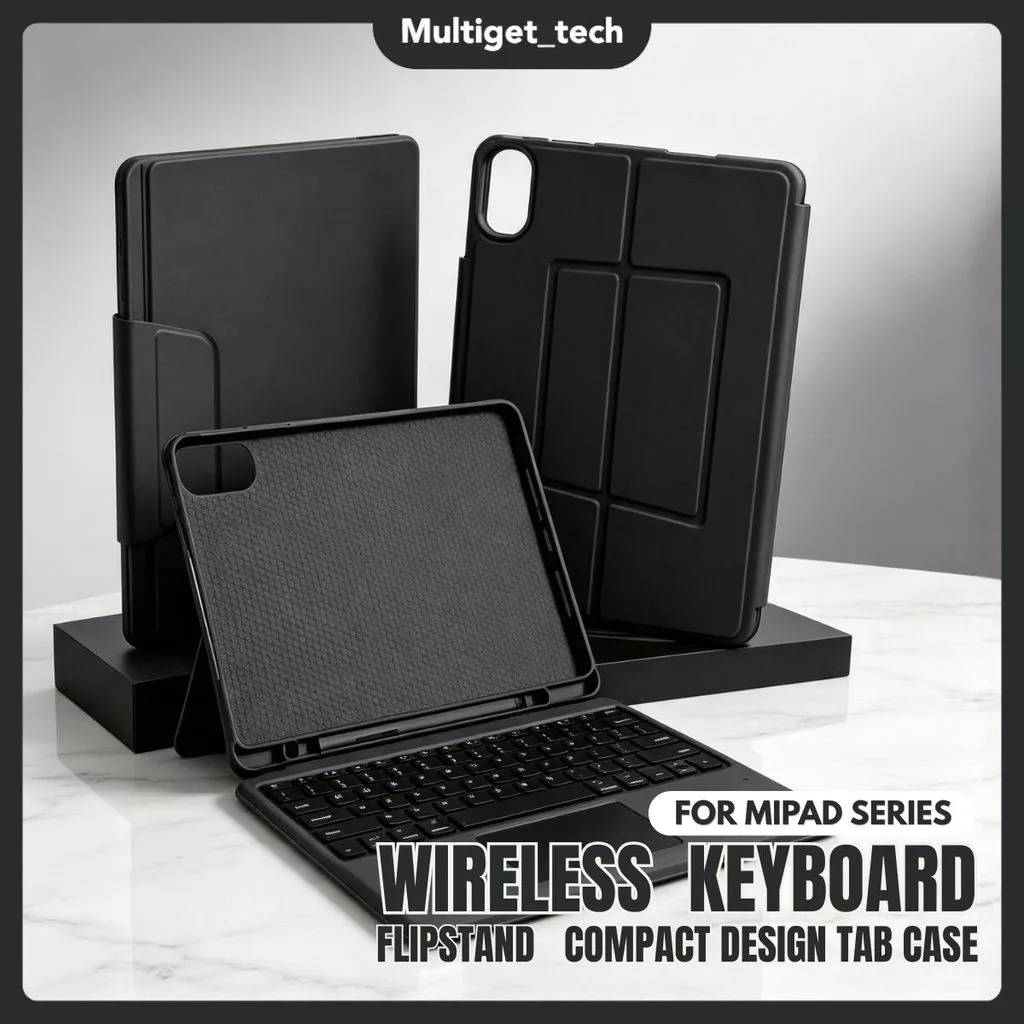 Folio Case Keyboard For Xiaomi Redmi Pad SE / Pro 12.4" Touchpad Cover Stand Flip Bluetooth Wireless