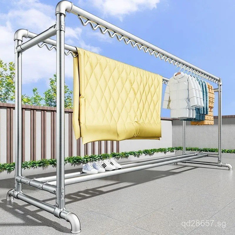 Balcony Drying Rack Simple Household Clothes Steel Floor-standing ...
