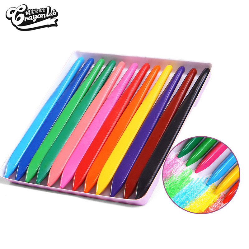 POPmaker shop ​Krayon Mewarnai Anti Air - Warna Cerah Pastel, Desain Ergonomis & Tebal untuk Anak Usia Dini, Non-Toxic & Mudah Dicuci cod - Gambar 2