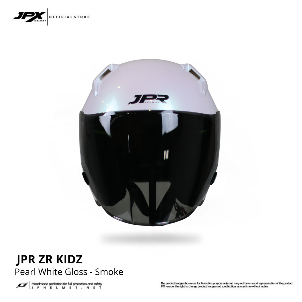 Helm Halfface JPR ZR Kidz Original Full ABS SNI - Pearl White - Gambar 4
