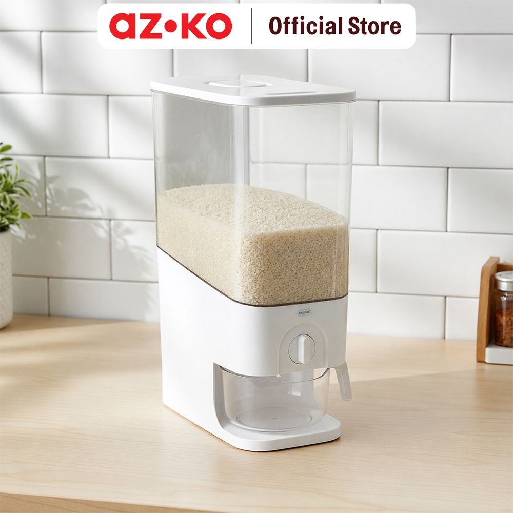 AZKO Culinart Tempat Beras Plastik Single Grid 12.5 Liter - Putih Bin Beras Storage Rice Kontainer Rice Keeper