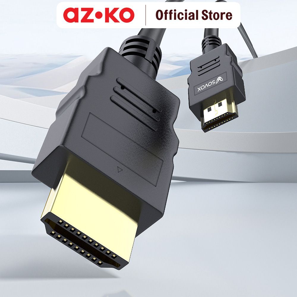 AZKO Sovox Kabel HDMI 1.4V To HDMI 1.2 Meter - Hitam Video Connector Sambungan Monitor Kabel Display Audio Visual - Gambar 2