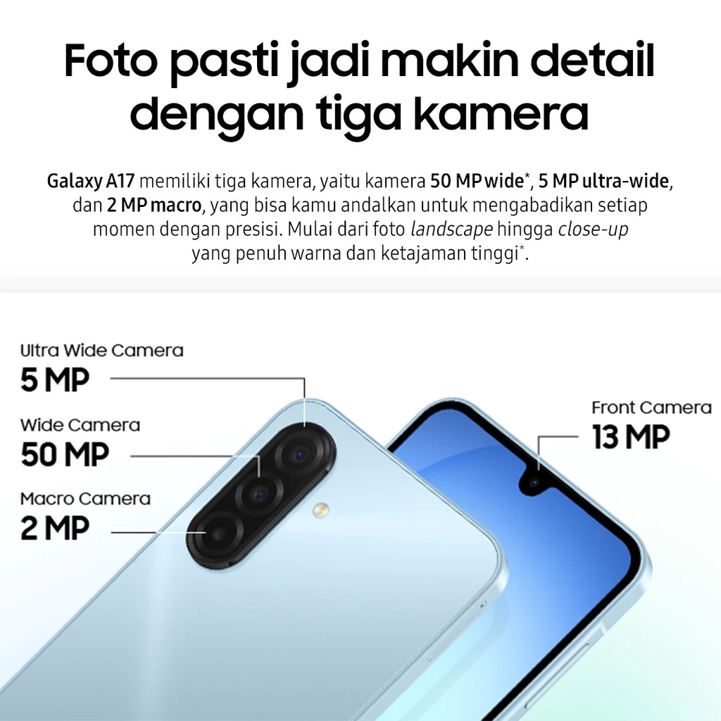 Samsung Galaxy A17 8/256GB - Light Blue - Gambar 4