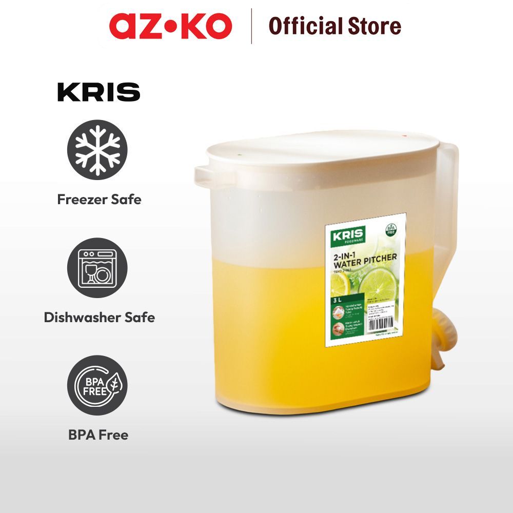 AZKO Culinart 3 Liter Teko Minum Dengan Crane Plastik - Putih Water Jug Pitcher Air Carafe Minum Jug Rumah - Gambar 3