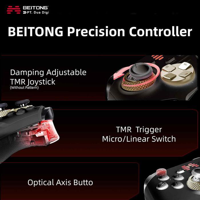BEITONG KP40 / KP-40 Gamepad Wireless Controller Set with Charging Dock Dual TMR Joysticks & TMR Triggers Controller - Gambar 3