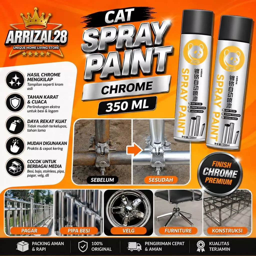 AFL (BUBBLEWRAP) CAT SPRAY PAINT CHROME 350 ML