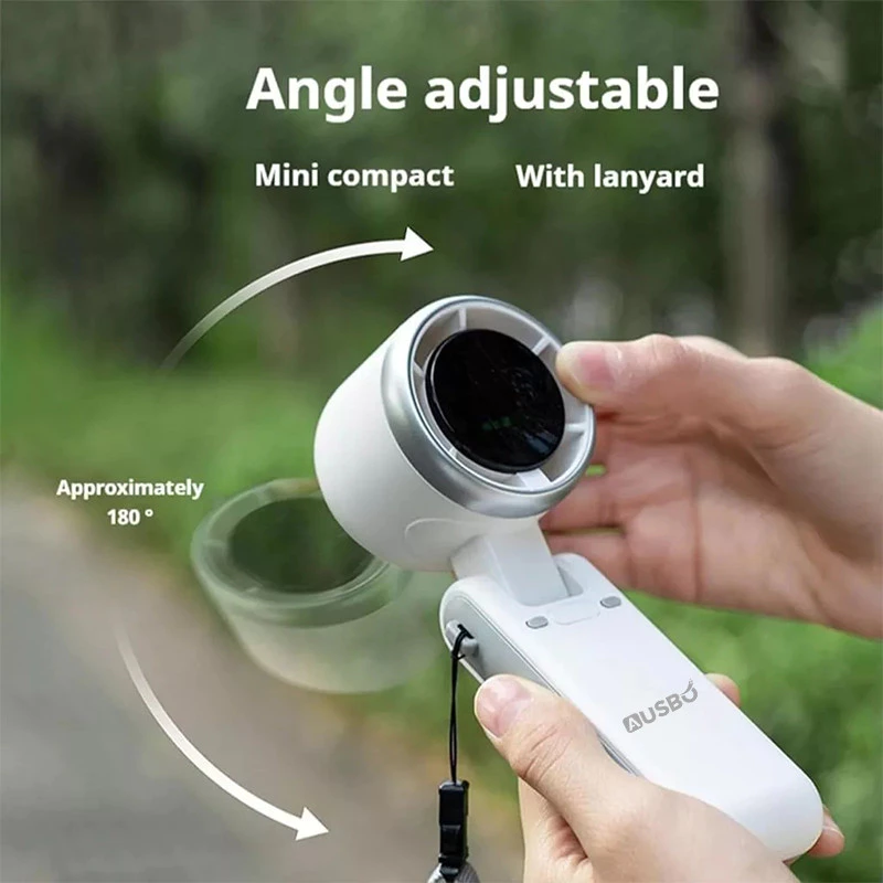 Kipas Angin Portable Strong Wind 100 Gear Speed Tampilan Digital LED Strong Wind pendinginan Foldable Neck Hanging - Gambar 4