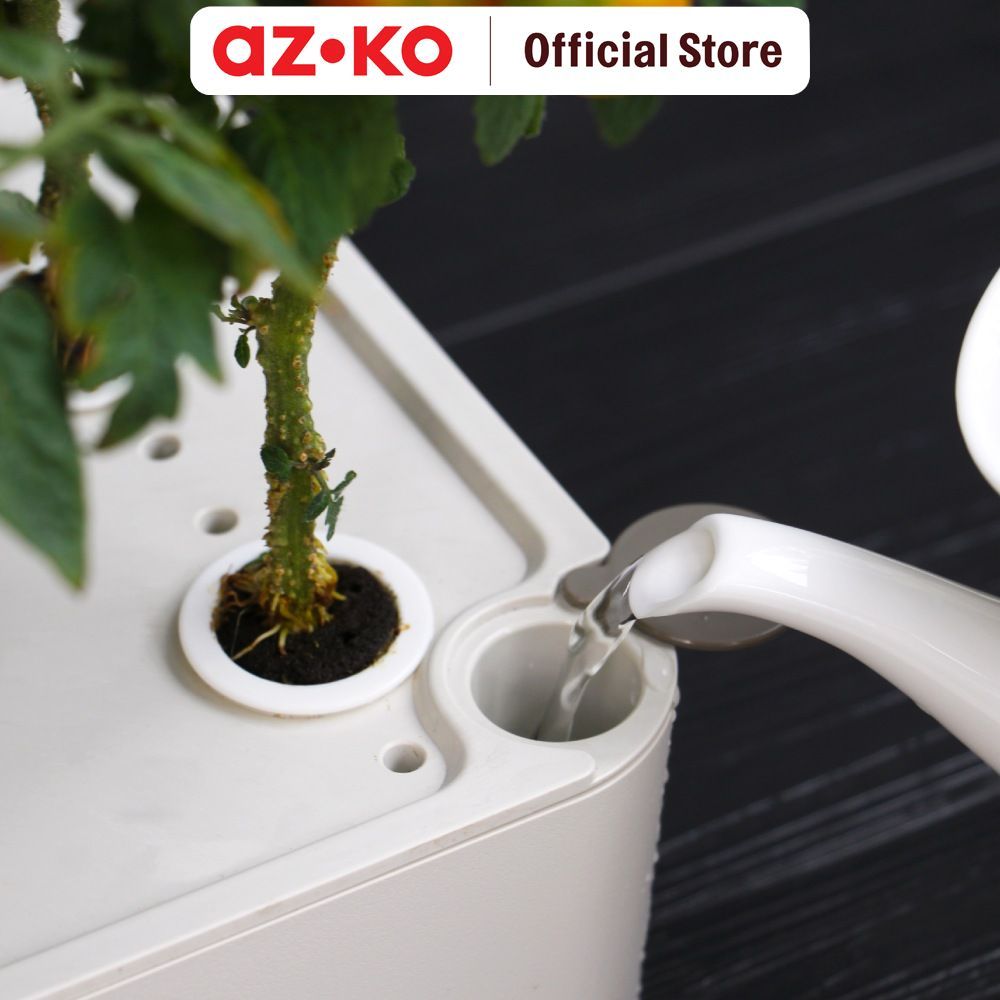 AZKO Soleil Pot Indoor Hydroponic Planter - Putih Hydroponic Planter Pot Indoor Wadah Tanam Water Culture Growing Container - Gambar 4