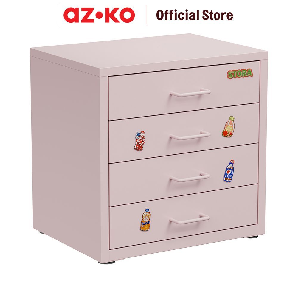 AZKO Stora Studia Laci Penyimpanan Mini 4 Tingkat - Pink Desk Drawer Organizer Tempat Alat Tulis Mini ge Laci Meja Kerja - Gambar 3