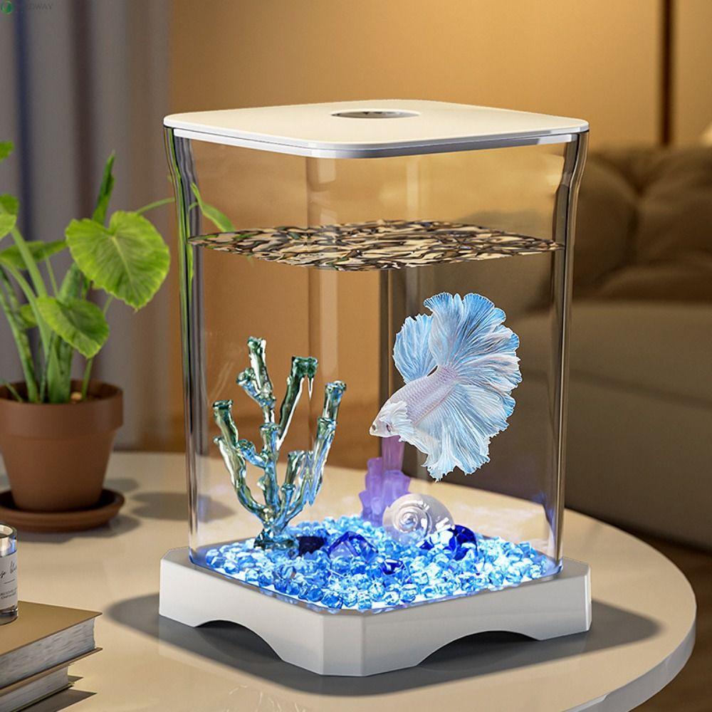 NEEDWAY Betta Fish Tank, Removable High Transparency Desktop Fish Bowl ...