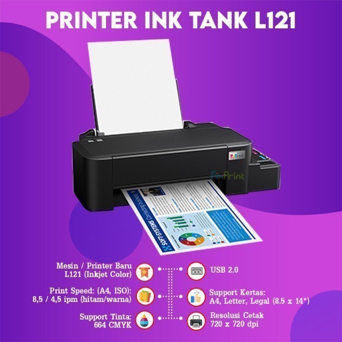 FixPrint Printer EcoTank Epson L3211 L3210 L121 L1210 L1216 Garansi Resmi L1250 L1256 WiFi L3216 L3250 L3251 L3256 All In One L5290 ADF WiFi Print Scan Copy Multifunction L6490 AIO Duplex Fax - Gambar 4
