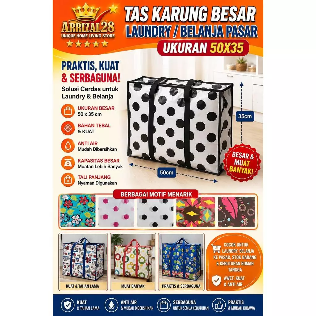 TAS KARUNG LAUNDRY SEDANG 50X35