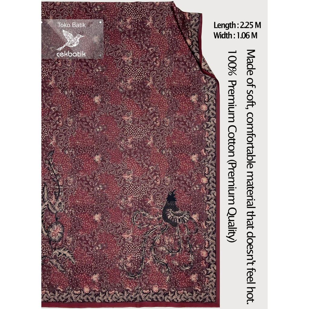 MERAH Batik cloth - Premium Quality Bird Flower Batik Motif Gradation ...