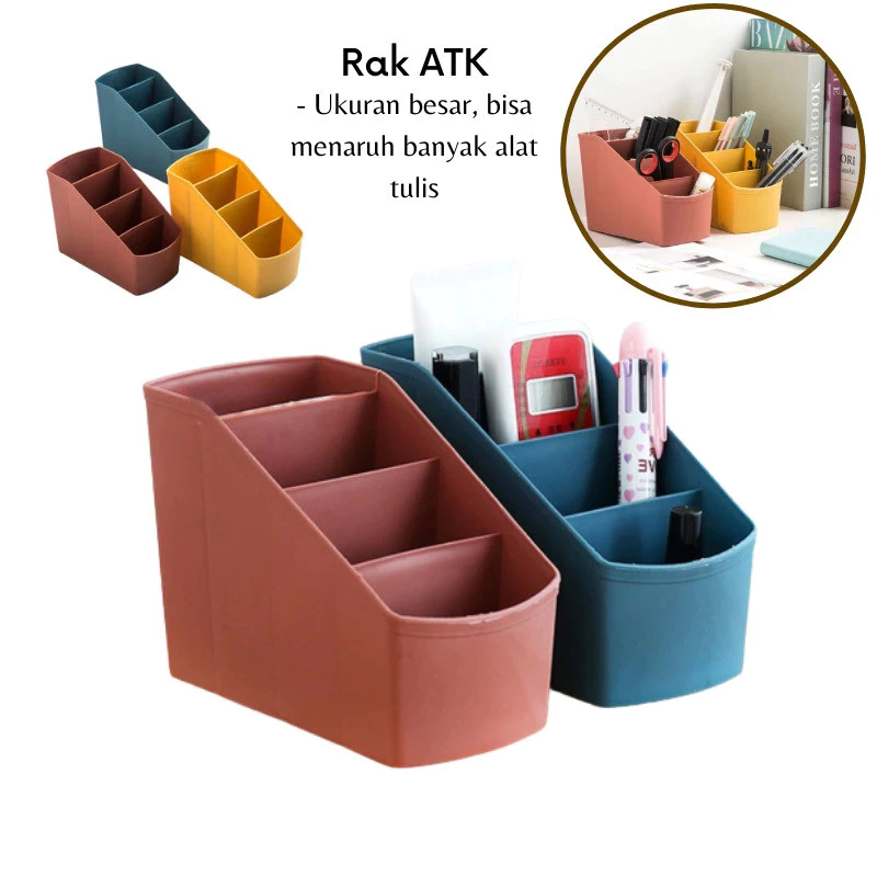 AFL (BUBBLEWRAP) RAK MEJA MODEL TANGGA TEMPAT KOTAK ATK 4 SEKAT MULTIFUNGSI - Gambar 4