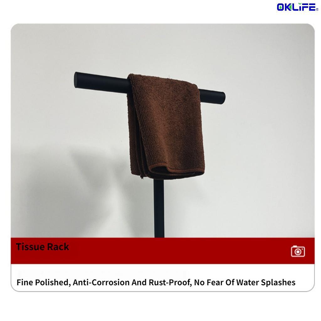 Waterproof Anti-Rust Stainless Steel T Bar Towel Rack Freestanding Desktop Towel Stand Stable Base Towel Holder view 3