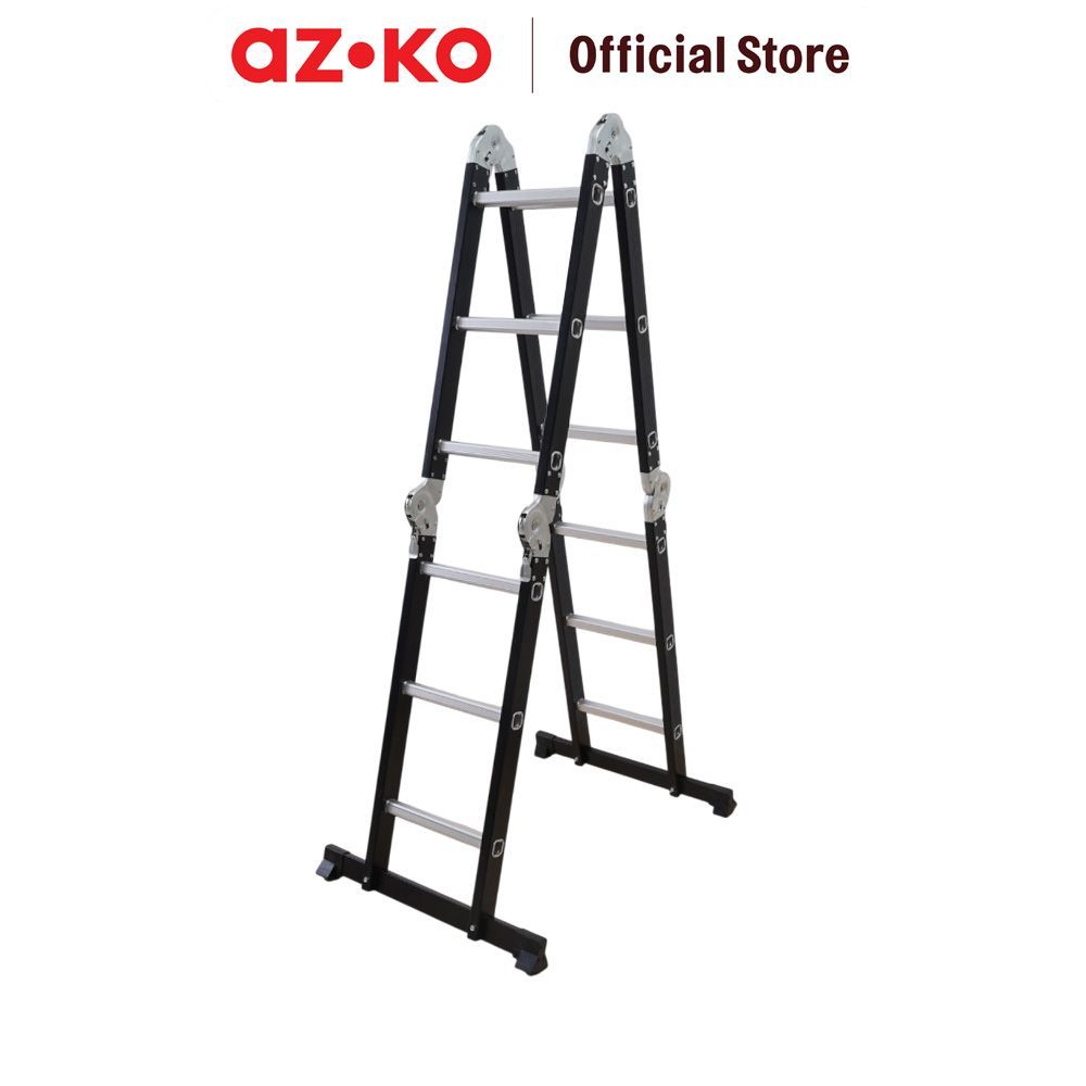 AZKO Krisbow Aluminum Ladder Tangga Lipat Alumunium Folding Ladder Tangga Panjat Ringan Step Ladder Aluminum - Gambar 2