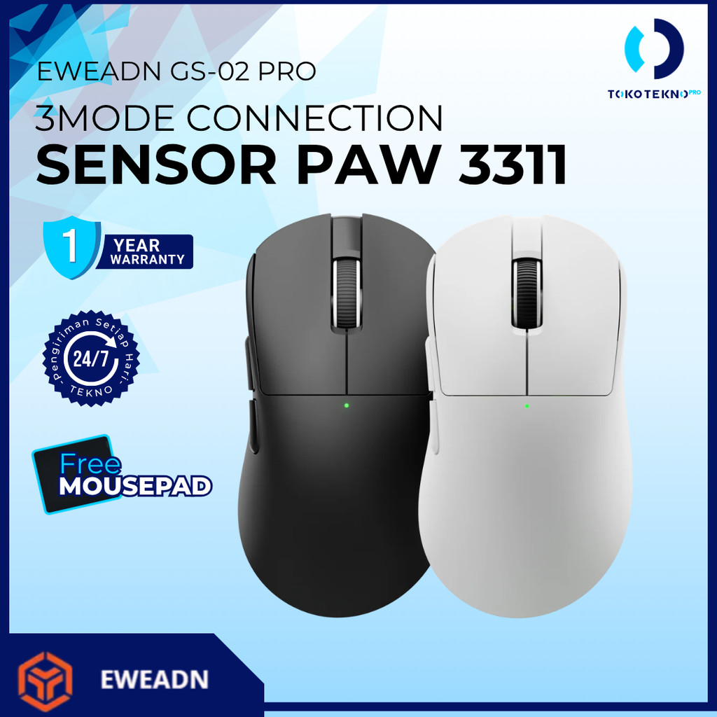 EWEADN GS02 / GS-02 PRO Wireless Gaming Mouse PAW 3311 Rechargeable Battery 24000 DPI 1000Hz 65g
