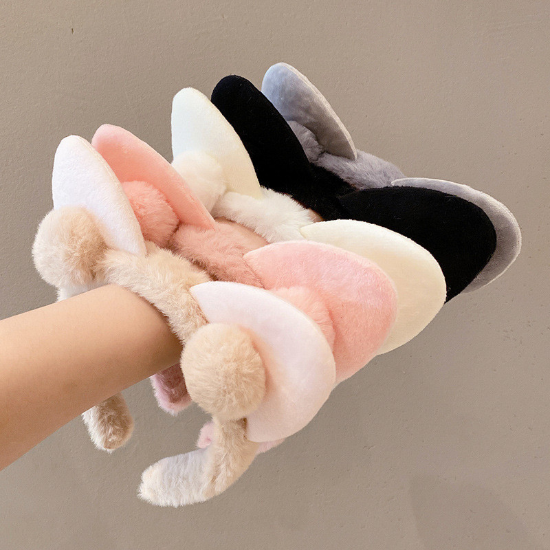 Popmaker Shop Bandana Wanita Korean Pom Pom Bulu - Gambar 4